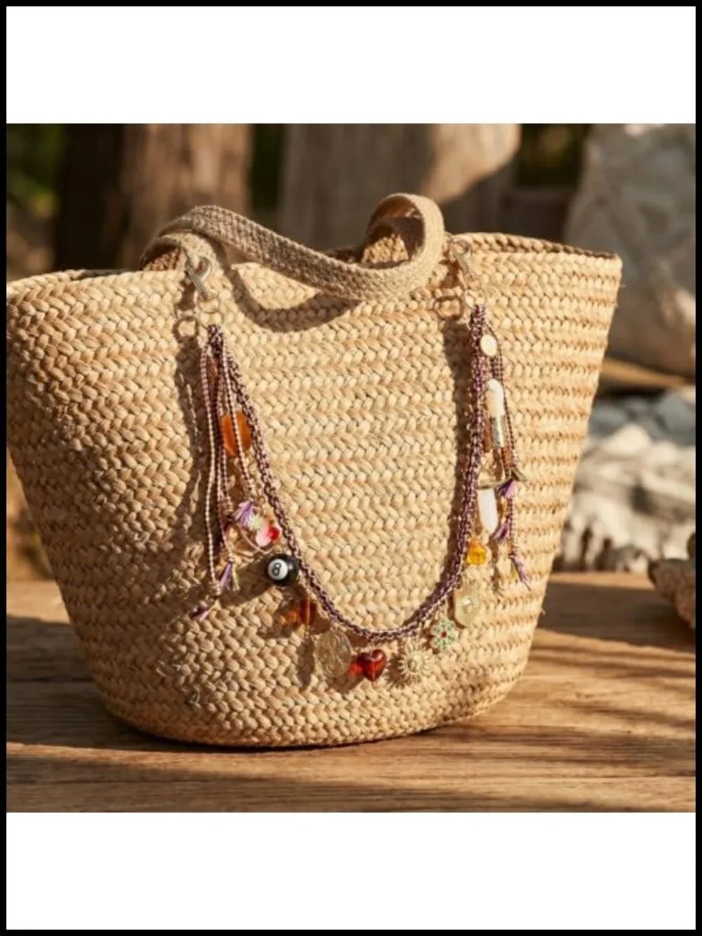 Handwoven Beaded Rope Chain Purse Charm 2-in-1 Bag Extender & Decorative